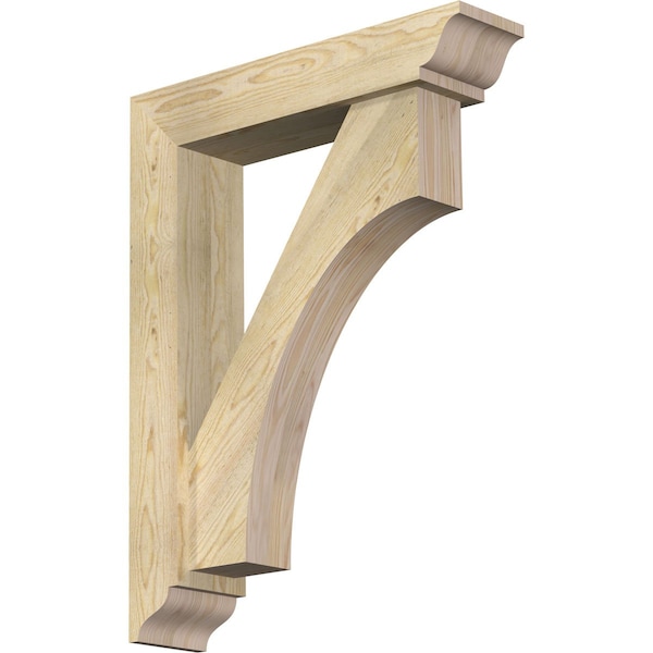 Ekena Millwork Westlake Traditional Rough Sawn Bracket w/ Offset Brace, Douglas Fir, 6"W x 26"D x 34"H BKT0604X26X34WTL01RDF - main